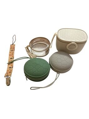 Pacifier holders, formula dispenser